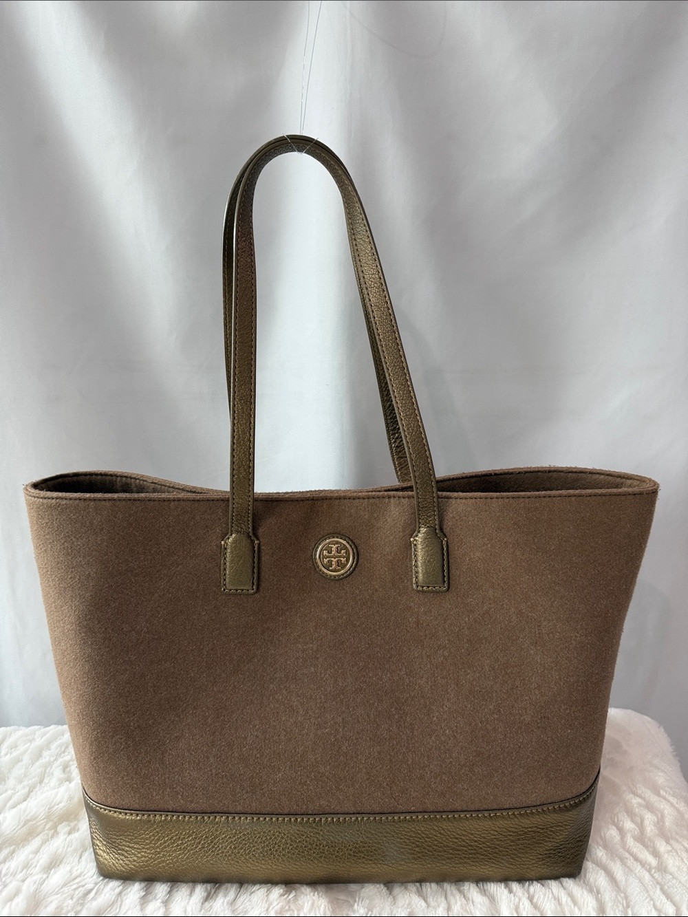 Tory Burch Emmy Small East West Tote Cuoio/Antique Gold